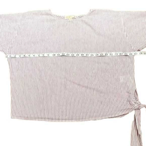 Michael Kors Women’s Linen Blend Purple Pin Stripe Batwing Top, Size L, EUC - Picture 4 of 6